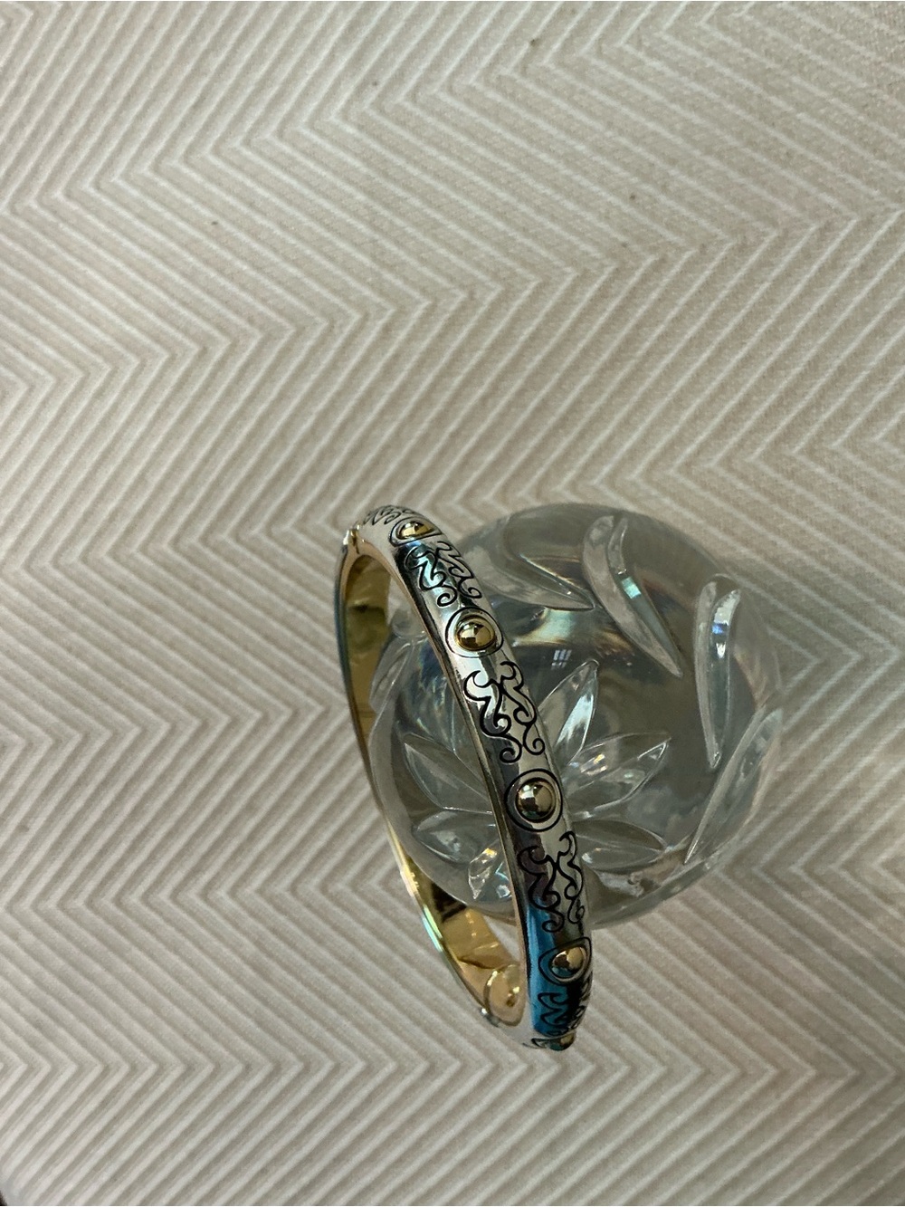 Brighton Gold and Silver-tone Decorative Bangle Bracelet